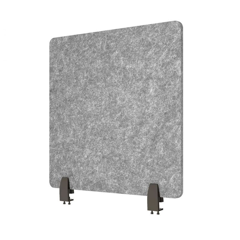 Stand Up Desk Store ReFocus Raw Clamp-On Acoustic Desk Divider Mounted Privacy Panel to Reduce Noise and Distractions (Castle Gray, 23.6" x 16")