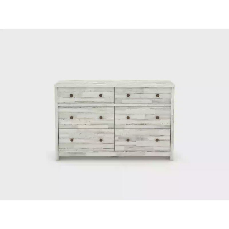 River Ranch 6 Drawer Dresser White Plank - Sauder: Modern Storage Solution for Adult Bedroom