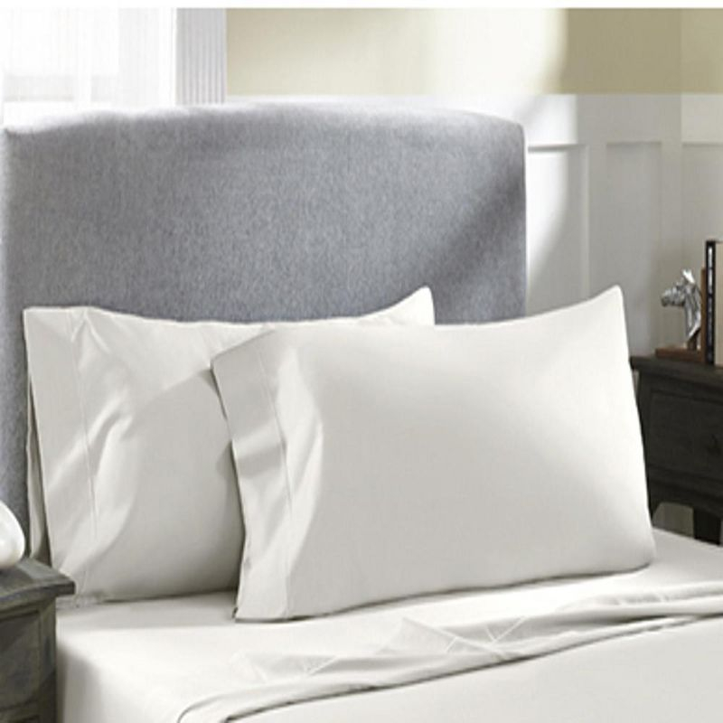 HN International Group Inc Perthshire Platinum Concepts 800 Thread Count Solid Sateen Sheet Set Queen Ivory