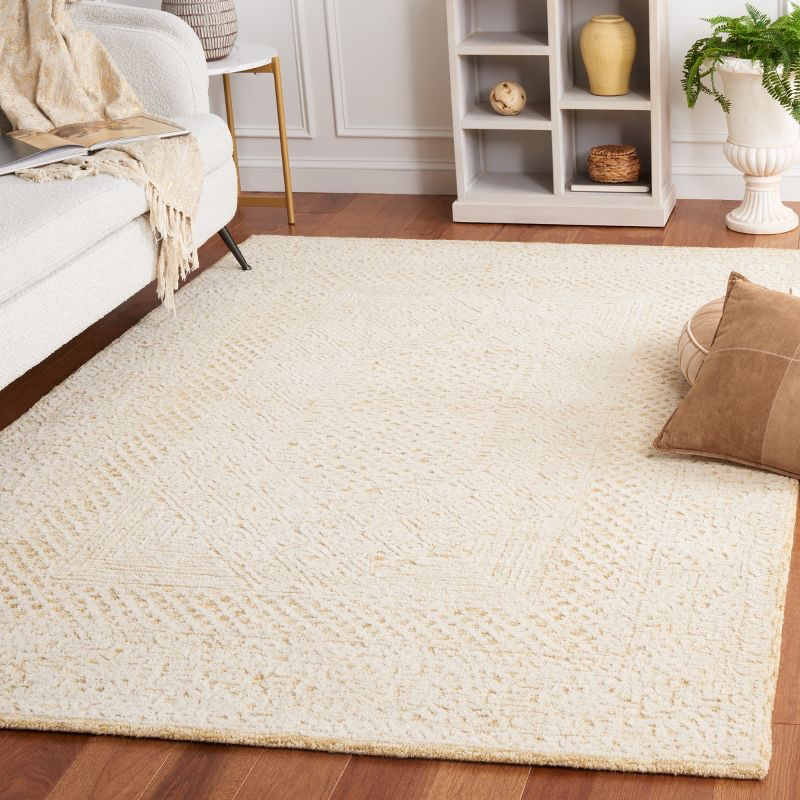 Textural TXT305 Hand Tufted Indoor Area Rug - Gold/Ivory - 4'x6' - Safavieh