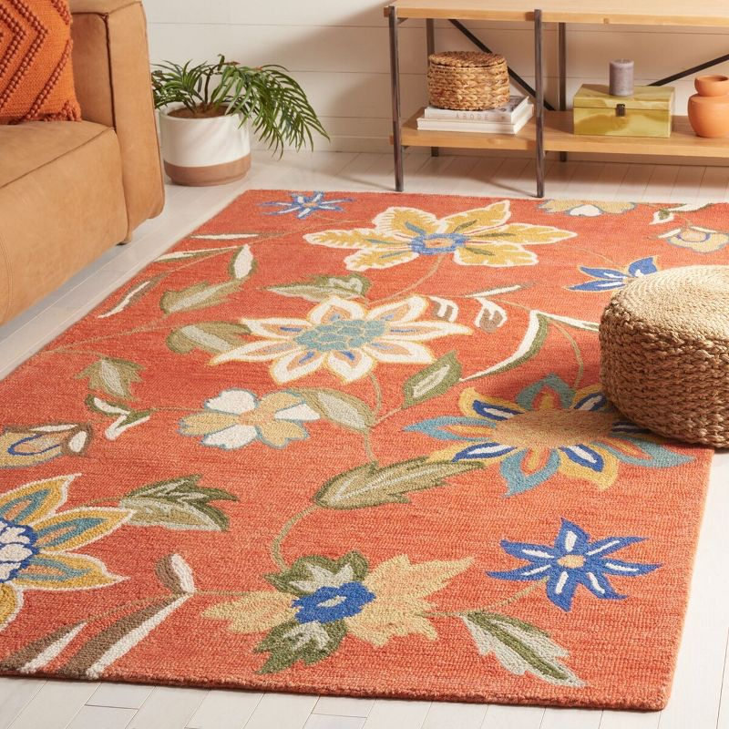 Blossom BLM673 Hand Hooked Area Rug - Rust/Multi - 6'x9' - Safavieh..