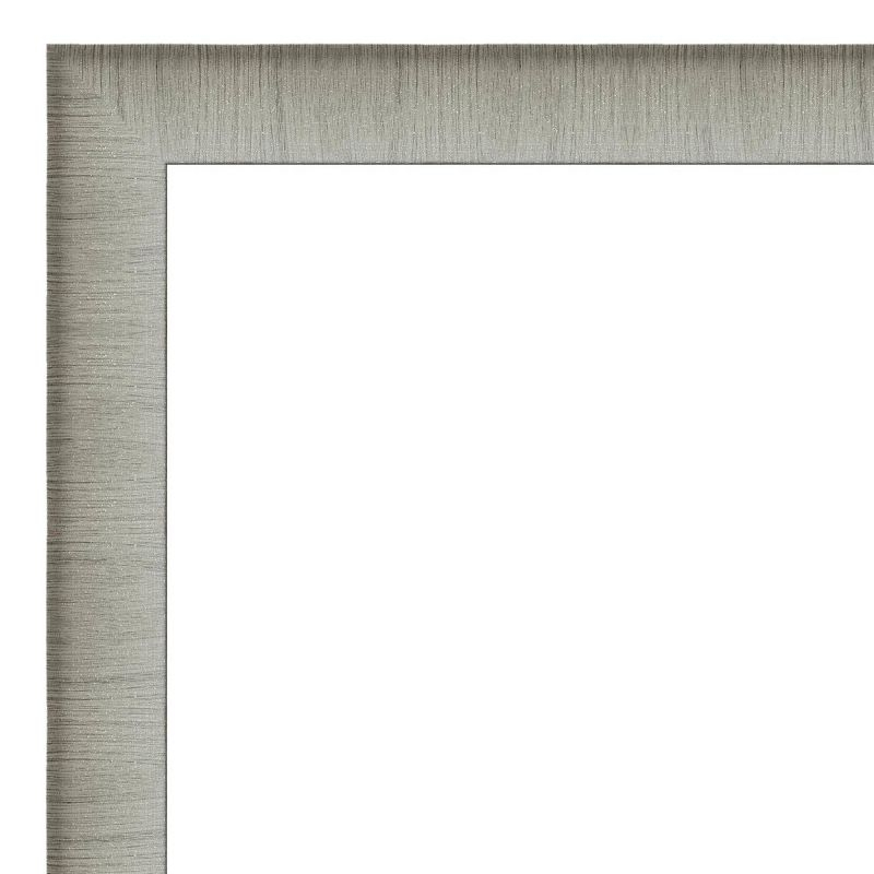 19" x 23" Elegant Brushed Framed Bathroom Vanity Wall Mirror Pewter - Amanti Art: Modern Rectangular Polystyrene, No Assembly Required