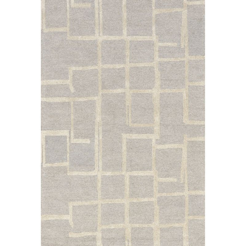 Nuloom James Geometric 5x8 Wool Indoor Area Rug for Living Room Bedroom Dining Room Kitchen, Grey