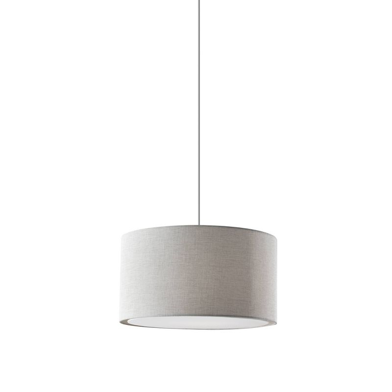 Harvest Large Drum Pendant White - Adesso: Swag Cord, 15ft Cable, ETL Listed, No Bulb Included