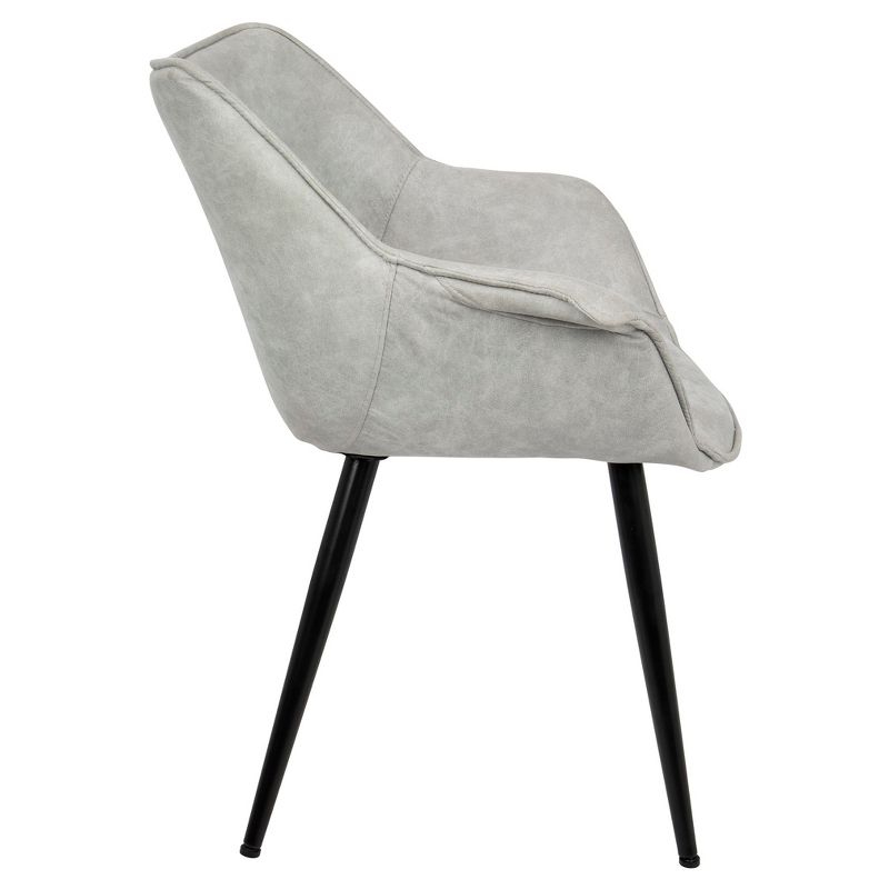 Set of 2 Wrangler Contemporary Accent Chair Light Gray - Lumisource: Suede-Like Upholstery, Metal Legs, Attached Cushions