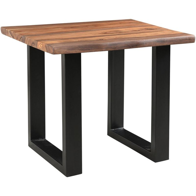 Coast to Coast Raw Edge Brownstone 28" Wide Black and Wood End Table