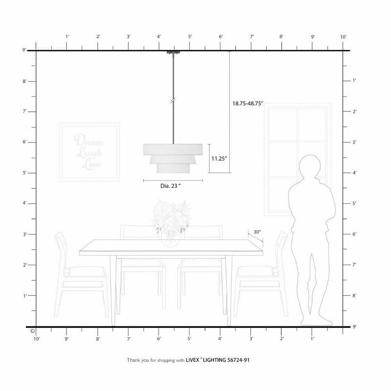 Livex Lighting Chandler 4 - Light Pendant in  Brushed Nickel