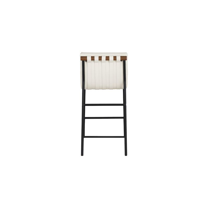 Meridian Furniture,Burke Cream Vegan Leather Counter Stool