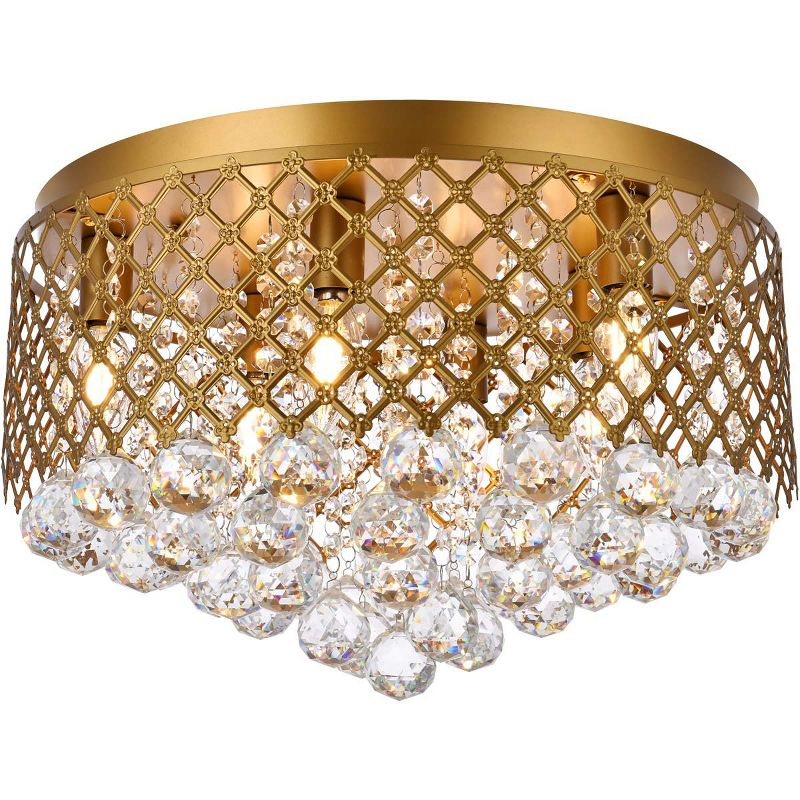 Elegant Lighting Tully 6 lights brass flush mount