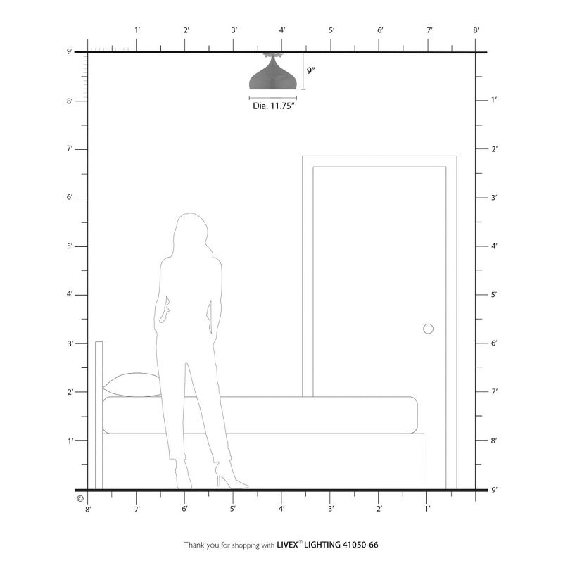 Livex Lighting Amador 1 - Light Semi-Flush Mount in  Brushed Aluminum