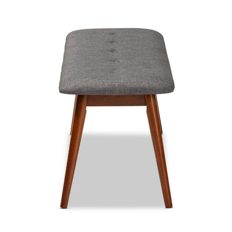 Flora Bench Gray - Baxton Studio: Upholstered Rectangle Ottoman, Rubberwood Frame, Seats 2
