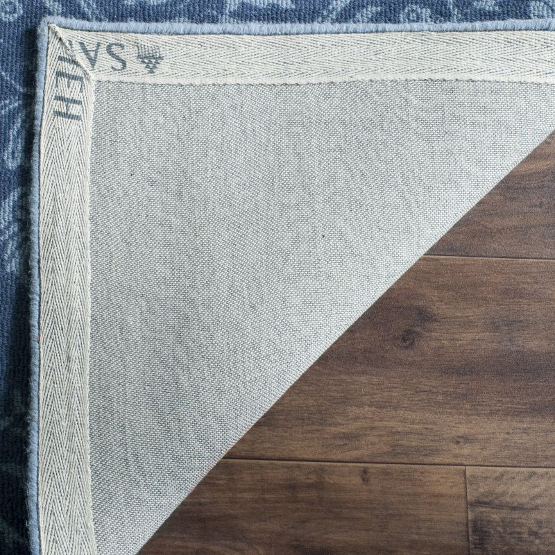 Restoration Vintage RVT104 Hand Tufted Indoor Accent Rug - 4'x6' - Blue/Dark Blue - Safavieh