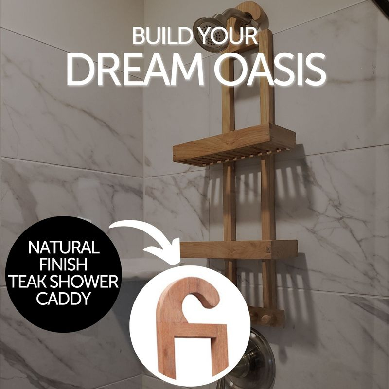 Nordic Teak Natural Shower Caddy - Beige