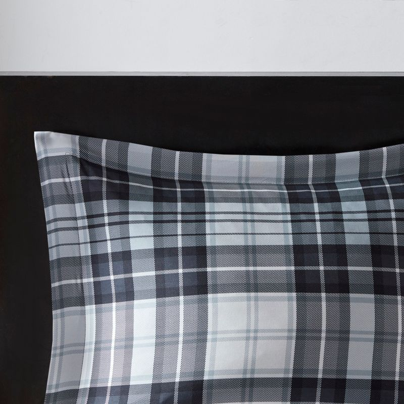 2 Pcs Stylish Plaid Print Comforter Mini Set, All Season Bedding Sets, Cozy Home Textile fits Modern Bedroom Decor, Black/White, Twin/Twin XL
