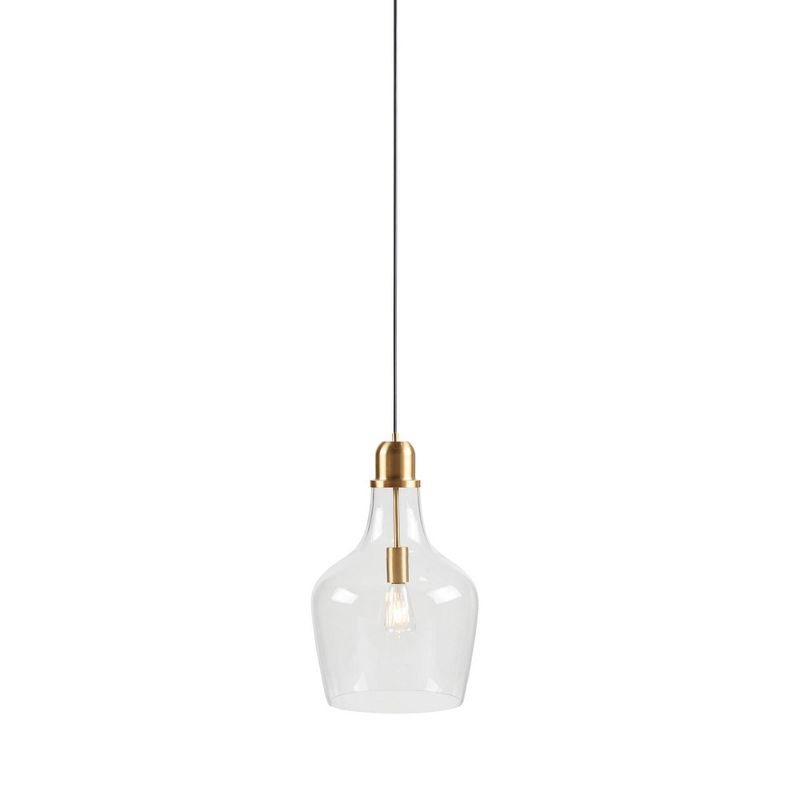 Ink+Ivy 13"x93" Auburn Bell Shaped Hanging Glass Simple Industrial Pendant Light