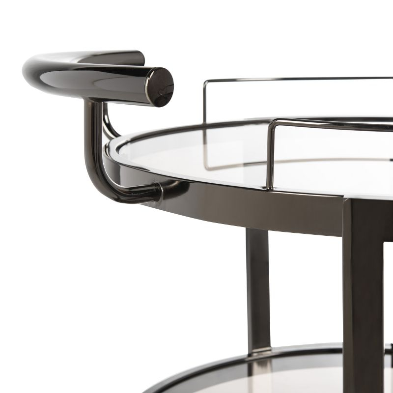 Rio 3 Tier Round Bar Cart - BCT8002B - Black Nickel/Tea - Safavieh