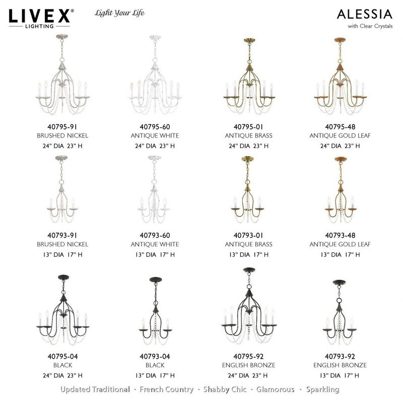 Livex Lighting Alessia 3 - Light Chandelier in  Antique Gold Leaf