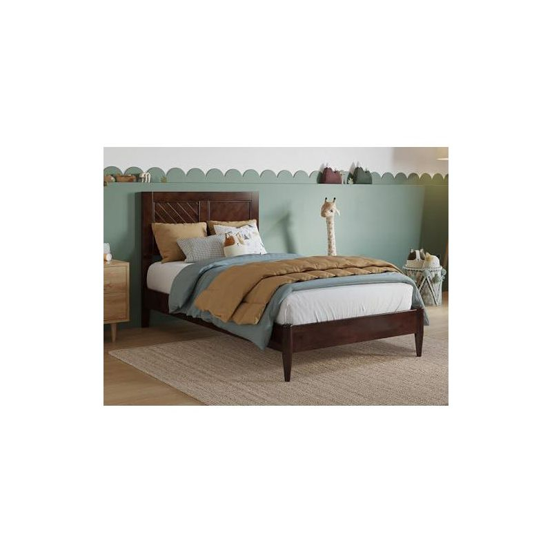 AFI Furnishings Berkshire Twin Solid Wood Low Profile Platform Bed in Walnut