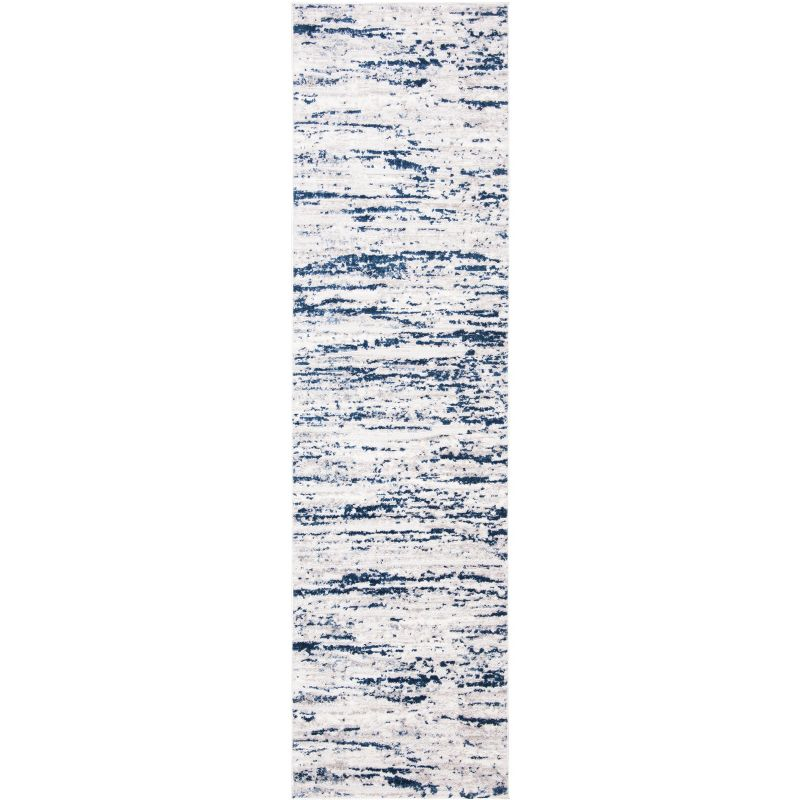 Amelia ALA768 Power Loomed Runner Rug - Grey/Navy - 2'2"x10' - Safavieh.