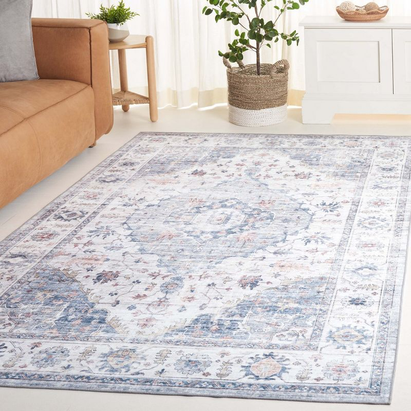 Arizona ARZ517 Power Loomed Machine Washable Area Rug - Light Blue/Ivory - 4'x6' - Safavieh.