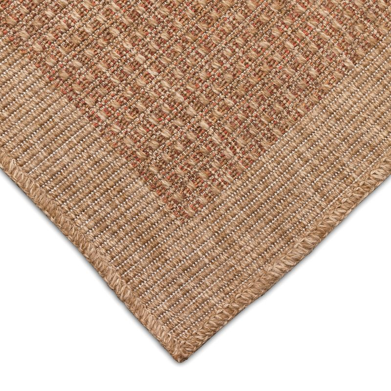 Liora Manne Sahara Texture Border Indoor/Outdoor Rug Terracotta 1'11" x 7'6".