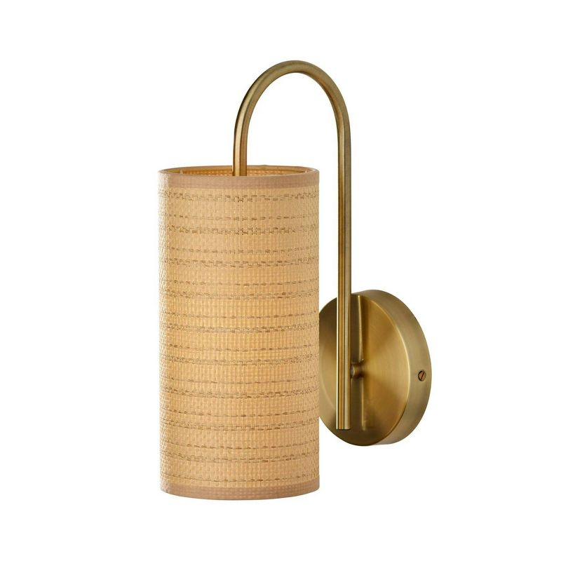 Adesso Mendoza Wall Lamp Brass: ETL Listed, 13.5" Height, Dimmable, Antique Finish, Metal Body