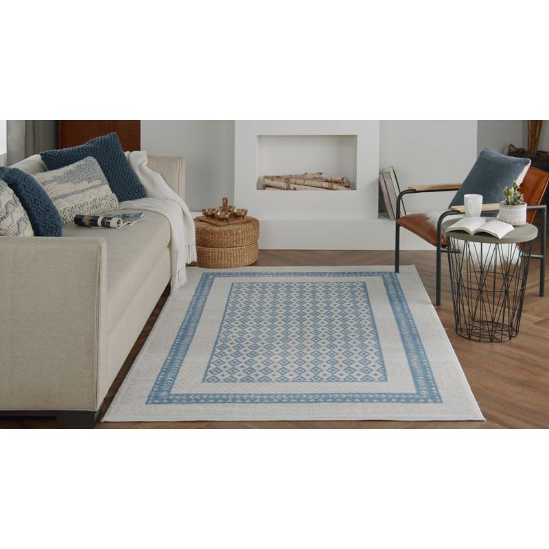 Nourison Whimsicle WHS13 Indoor only Area Rug - Ivory Blue 2' x 3'