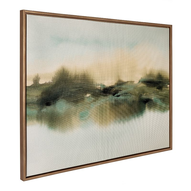 28" x 38" Sylvie Tranquil Meadows Framed Canvas by Amy Lighthall Gold - Kate & Laurel All Things Decor: Rustic Digital Art, Plastic Frame