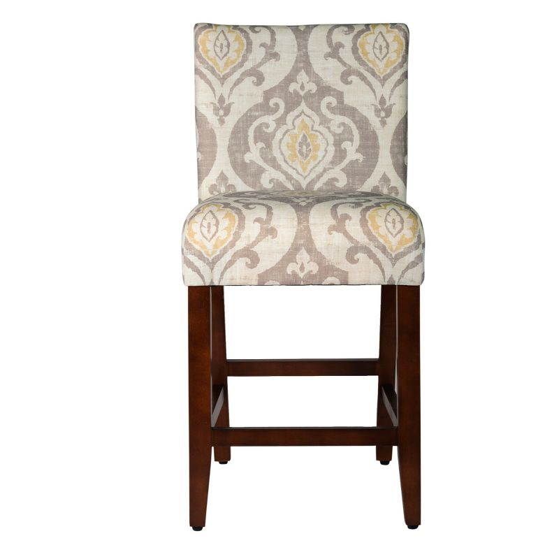 HomePop 24" Counter Height Barstool Natural : Upholstered, Wood Legs, Easy to Assemble
