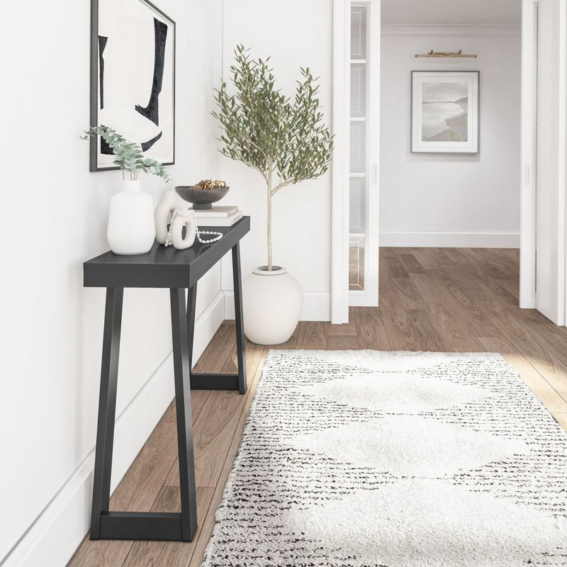 Plank+Beam 46" Classic Console Table, Solid Wood Entryway Table, Foyer Tables, Narrow Console Tables, Black