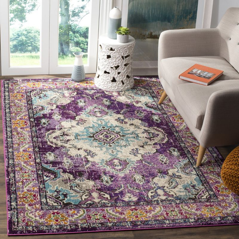Monaco MNC243 Power Loomed Indoor Accent Rug - Violet/Light Blue - 3'x5' - Safavieh