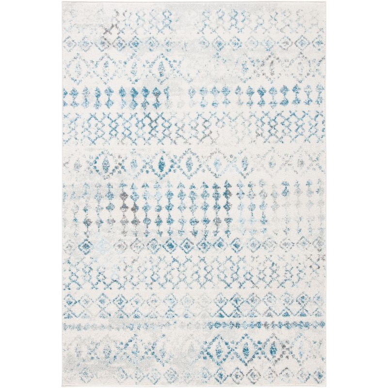 Tulum TUL240 Power Loomed Indoor Area Rug - Ivory/Turquoise - 9'x12' - Safavieh
