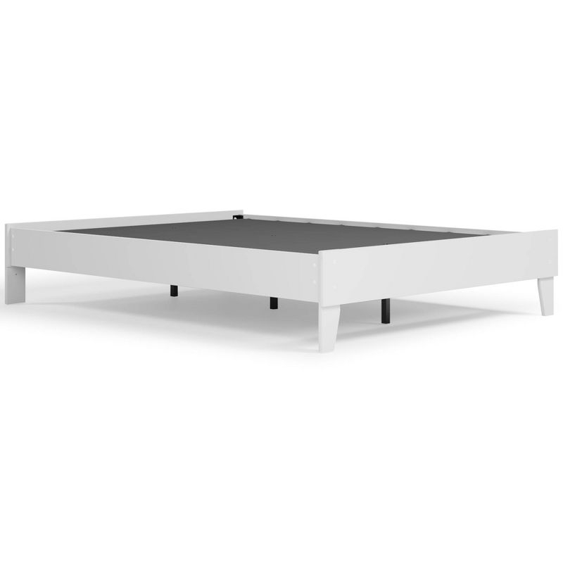 Queen Piperton Platform Bed White - Signature Design by Ashley: Modern Style, No Box Spring Needed