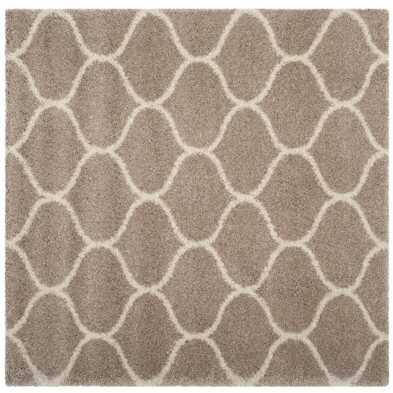 Hudson Shag SGH280 Power Loomed Indoor Area Rug - Beige/Ivory - 7'x7' Square - Safavieh