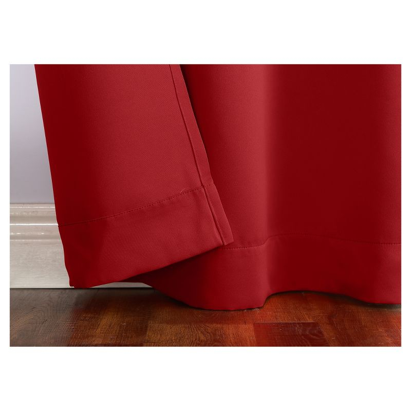 40"x84" Sun Zero Blackout Kenneth Energy Saving Rod Pocket Curtain Panel Red: Noise Reduction, Energy Efficient
