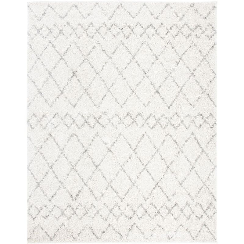 Berber Shag BER165 Power Loomed Indoor Area Rug - Cream/Light Grey - 8'x10' - Safavieh