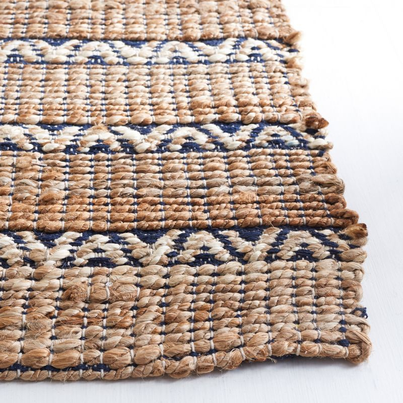 Natural Fiber NFB655 Power Loomed Area Rug - Navy/Natural - 8'x10' - Safavieh.
