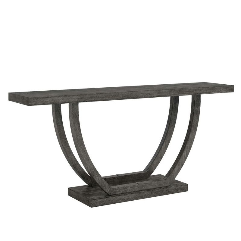 Resenkos Entryway Table, Console Sofa Table,63" Farmhouse Console Table, 2-Tier Entryway Sofa Table Gray