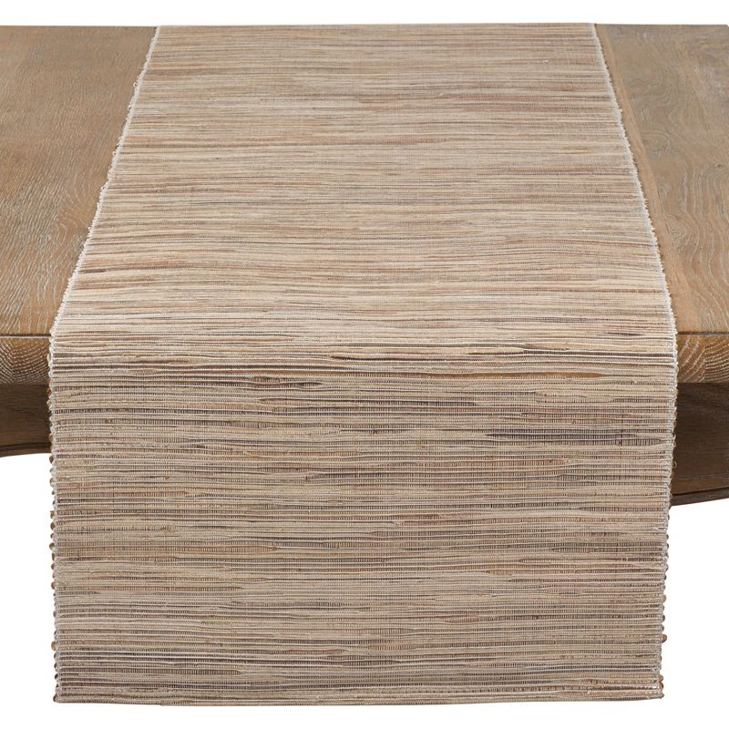 Saro Lifestyle Shimmering Woven Nubby Runner, Beige, 16" x 72"