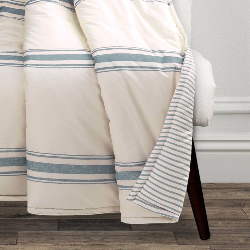 Lush Décor 50"x60" Farmhouse Stripe Throw Blanket Blue
