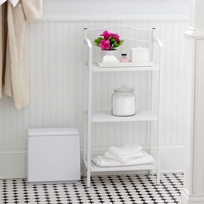 3-Tier Metal Bathroom Storage Shelf, White