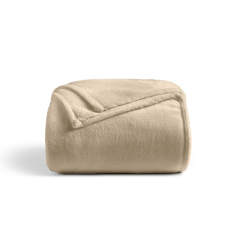 Cosy House Collection Everyday Series Fleece Blanket - Tan, Throw