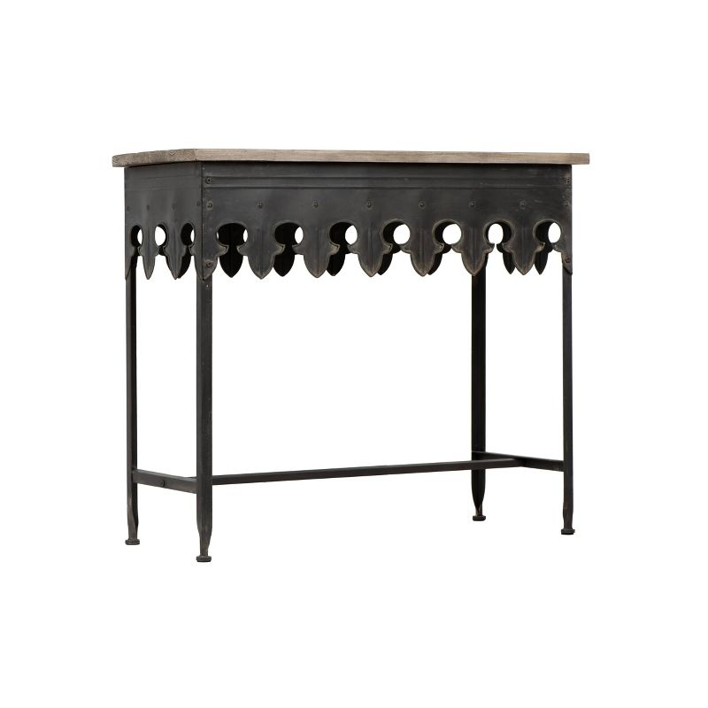 Storied Home Rustic Console Table Black: Vintage Iron & Fir Wood, Entryway Hallway Furniture