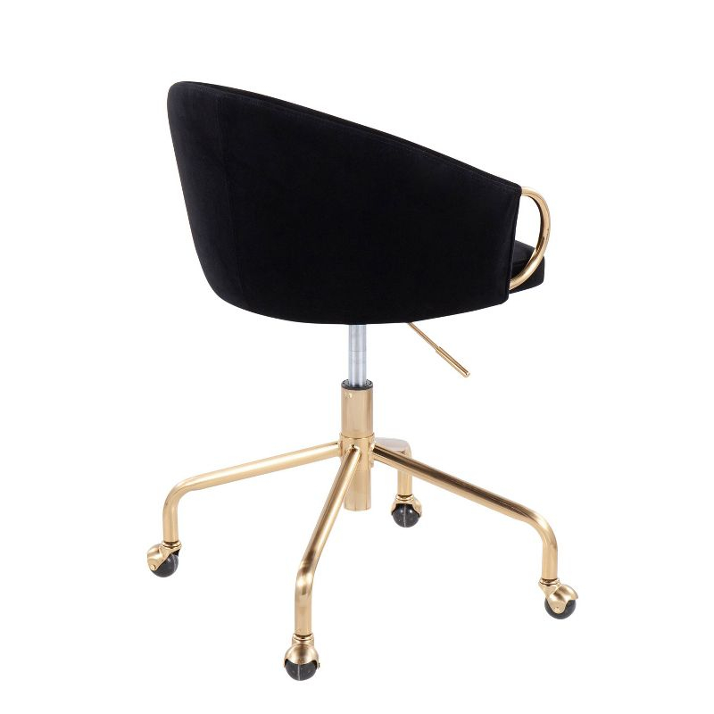 Claire Velvet Task Chair with Swivel Base & Adjustable Height - LumiSource