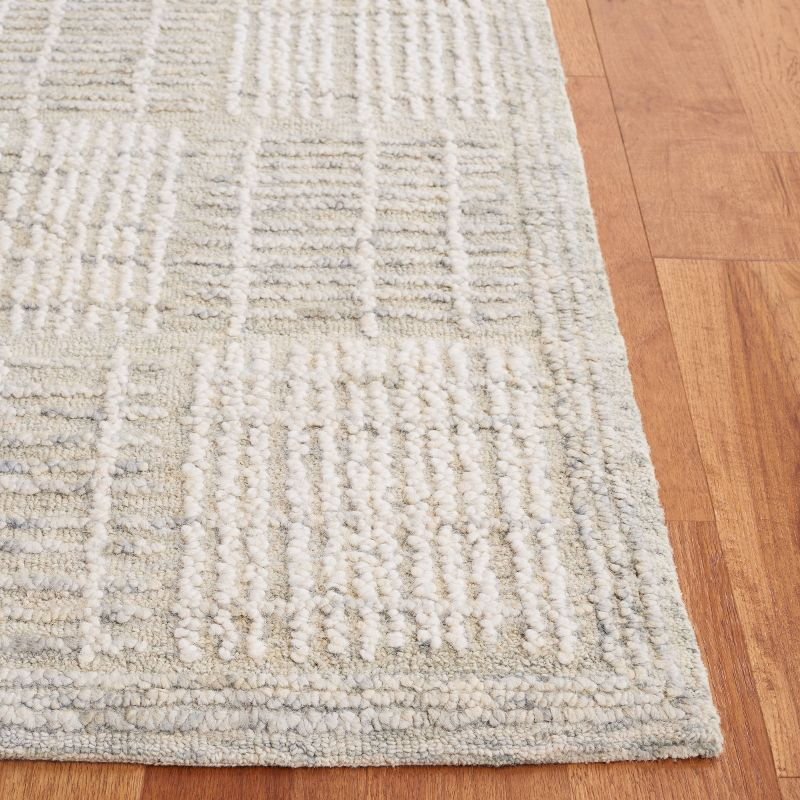 Abstract ABT275 Handmade Tufted Area Rug - Grey/Ivory - 4'-0" x 6'-0" - Safavieh