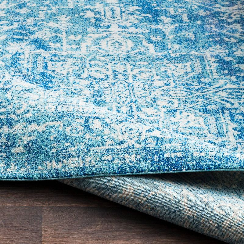Livabliss 7'10"x10'3" Worsham Traditional Rug Teal: Stain & Fade-Resistant, Medium Pile, Indoor Use