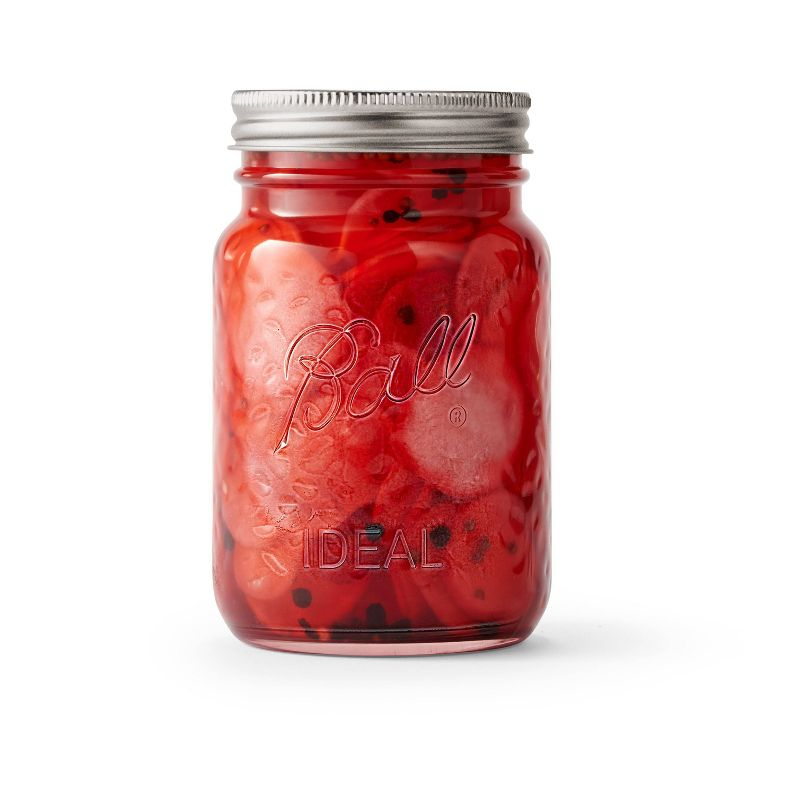 Ball 16oz 4pk Glass Regular Mouth Rose Vintage Mason Jar with Lid and Band: Pink Canning Jars, Dishwasher-Safe