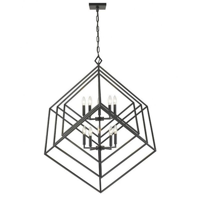 Z-Lite Euclid 10 - Light Chandelier in  Matte Black