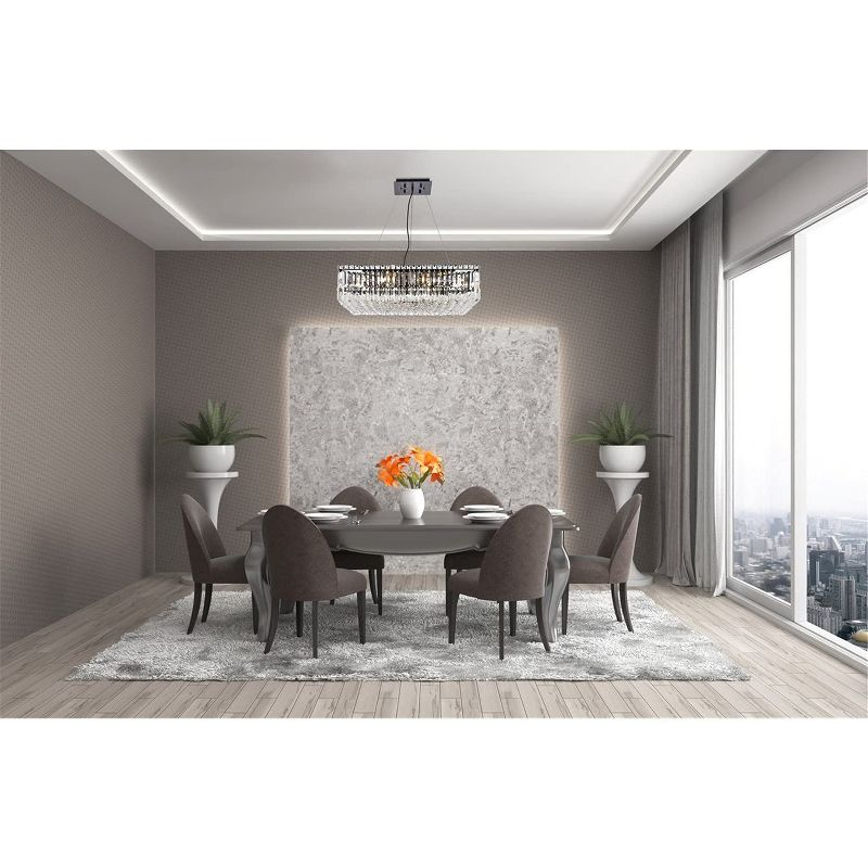 Elegant Lighting Gabe 1-Light Pendant in Black with Seeded Glass Cylinder