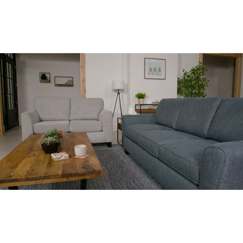 76” Brynn Upholstered Square Arm Sofa with Buttonless Tufting - Brookside Home